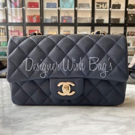 chanel mini rectangle dark navy